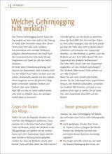 Text über Gehirnjogging, Tücken des Alltags und das Training für das Gehirn, in deutscher Sprache.
