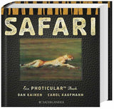 Buchcover mit dem Titel "Safari" und einem Bild eines laufenden Geparden.