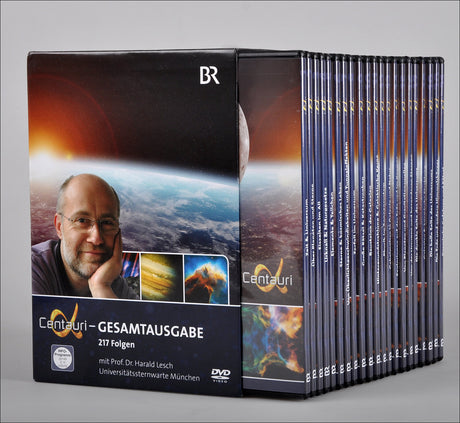 Buch- oder DVD-Box mit 217 Folgen über das Universum, mit Prof. Dr. Harald Lesch, Universitätssternwarte München.
