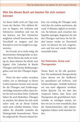 Seitenabschnitt mit Text über Nutzung eines Buches zur Schmerz- und Bewegungstherapie, Zielgruppe: Patienten, Ärzte, Therapeuten.