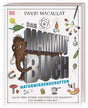 Buchcover mit Titel "Das Mammut Buch", Illustrationen von Mammut, Atommodell, Magneten, Bakterien, Wissenschaftssymbole