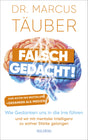 Buchcover mit Gehirn, Blitz und Text: "Falsch gedacht!" von Dr. Marcus Täuber, über Denkfehler und mentale Stärke.