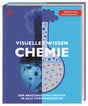 Buchcover mit Titel "Visuelles Wissen Chemie", halb fotografisch, halb grafisch, mit Rauch, Molekülen und bunten Punkten.