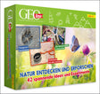 GFO Tino Naturentdecken-Set mit 42 Ideen, Kinder erforschen Wasserqualität, Tierspuren und Orientierung im Freien.