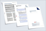 Drei Dokumente, darunter eine Patientenverfügung und eine Betreuungsverfügung, liegen auf einem grauen Hintergrund.