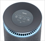 Deckenventilator mit Steuerung, Anzeige für Timer, Filter, WLAN und UVC-Desinfektion.