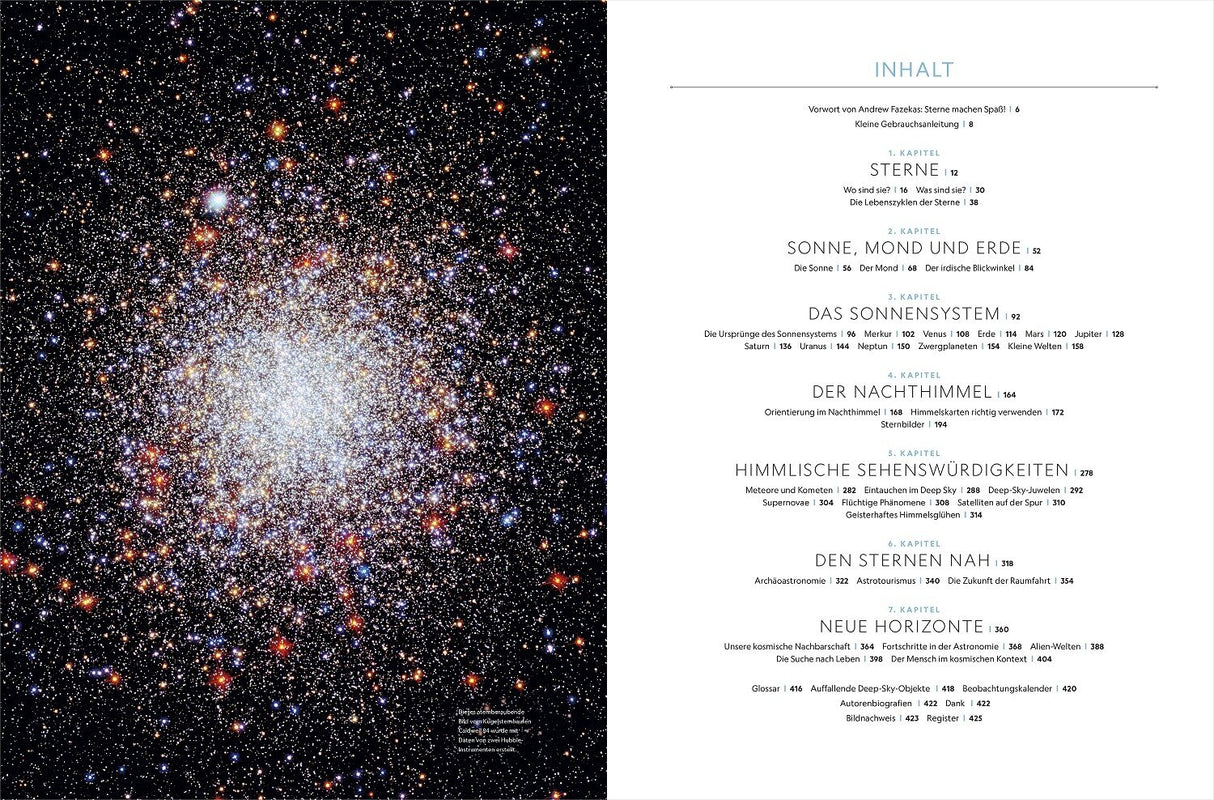 Himmlische Objekte und Galaxien, mit vielen bunten Sternen vor schwarzem Hintergrund.