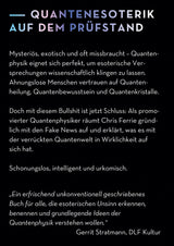 Titel: Quantenesoterik auf dem Prüfstand; schwarzer Hintergrund, bunte Überschrift, Text über Quantenphysik und Kritik