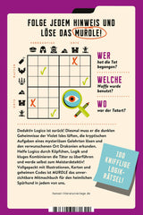 Cover eines Rätselbuchs mit dem Titel "Folge jedem Hinweis und löse das MURDLE!"