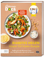 Buchcover mit Salat, Zitronenscheiben, Feta und Walnüssen, Titel "Diabetes Heilen", Untertitel "Unsere 100 besten Rezepte".
