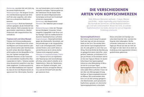 Illustration einer Frau, die sich die Ohren hält und Kopfschmerzen hat, mit rosa Hintergrund.