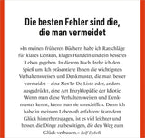 Zitat von Rolf Dobelli über Fehlervermeidung und Lebensweisheiten, Text in deutscher Sprache.