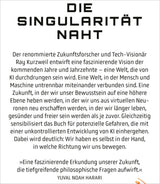 Titel: "DIE SINGULARITÄT NAHT" mit Text über Zukunftsforscher Ray Kurzweil und KI-Entwicklung.