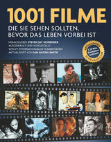 Buchcover mit Titel "1001 Filme, die man sehen sollte, bevor das Leben vorbei ist" und Fotos von Filmszenen.