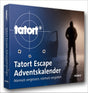 Buchcover mit Titel "Tatort Escape Adventskalender" und Untertitel "Niemals vergessen, niemals vergeben", Silhouette einer Person 