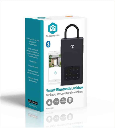 Smart Bluetooth Lockbox mit Tastatur, für Schlüssel, Keycards und Wertgegenstände, mit Bluetooth, PIN und 12 Monaten Garantie.