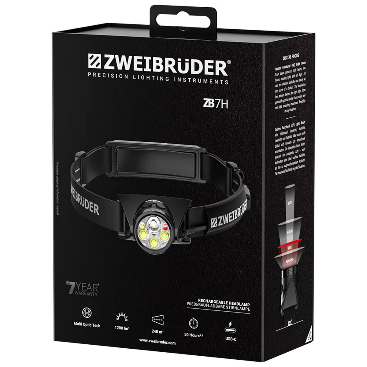 Zweibrüder ZB7H Stirnlampe.