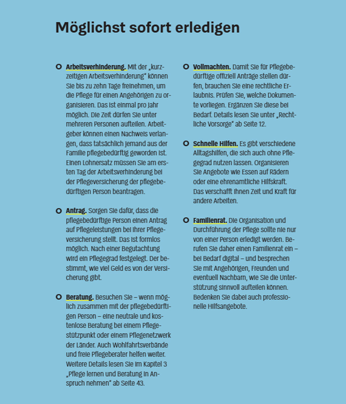 Sofort Hilfe im Pflegefall.