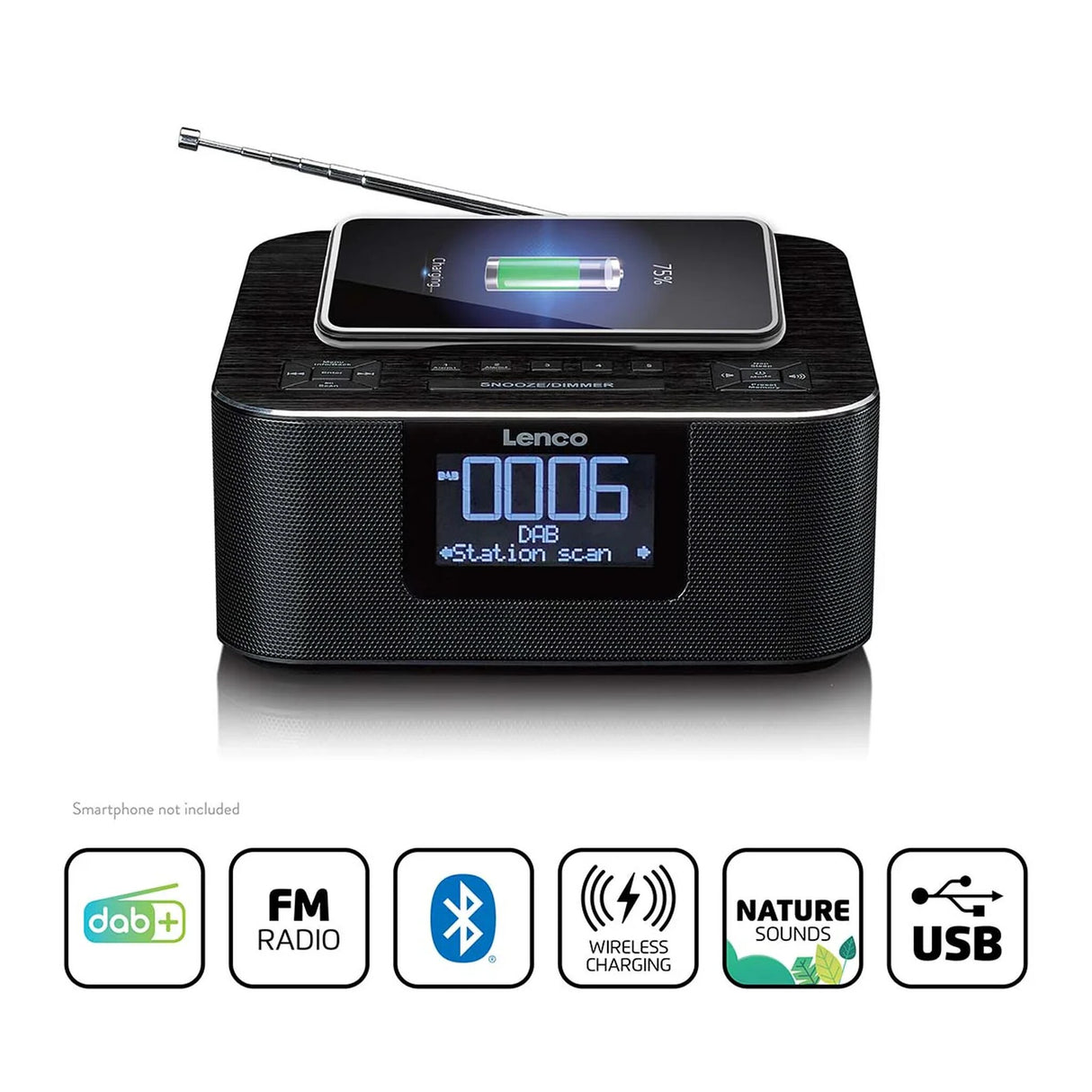 DAB+ Radiowecker Lenco CR-650BK