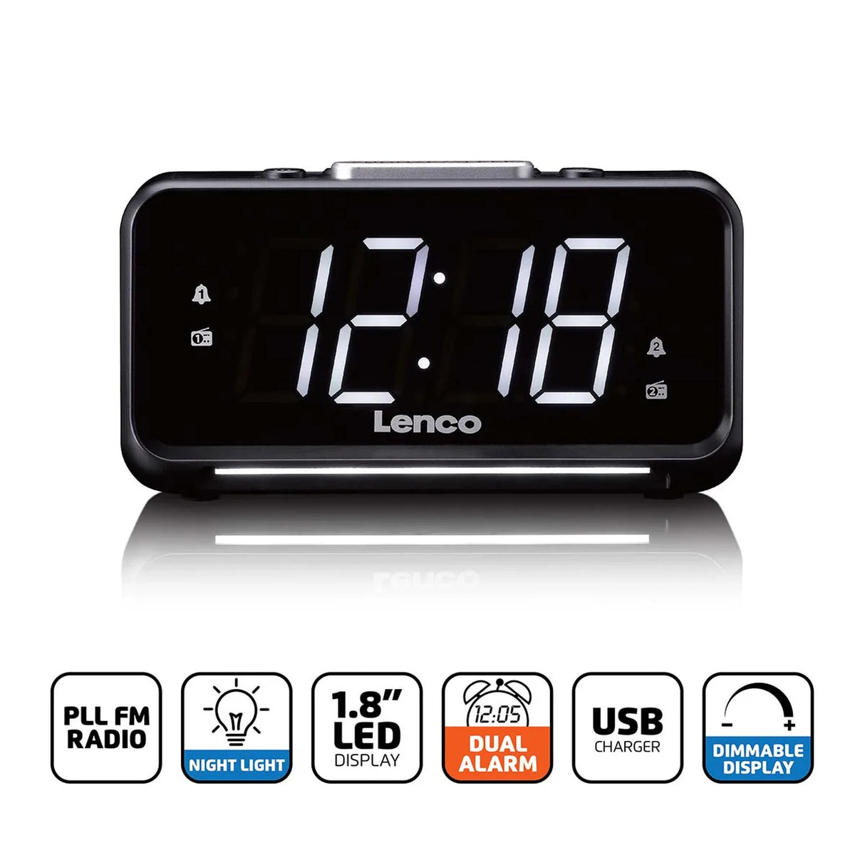 FM/UKW Radiowecker. Lenco CR-28BK