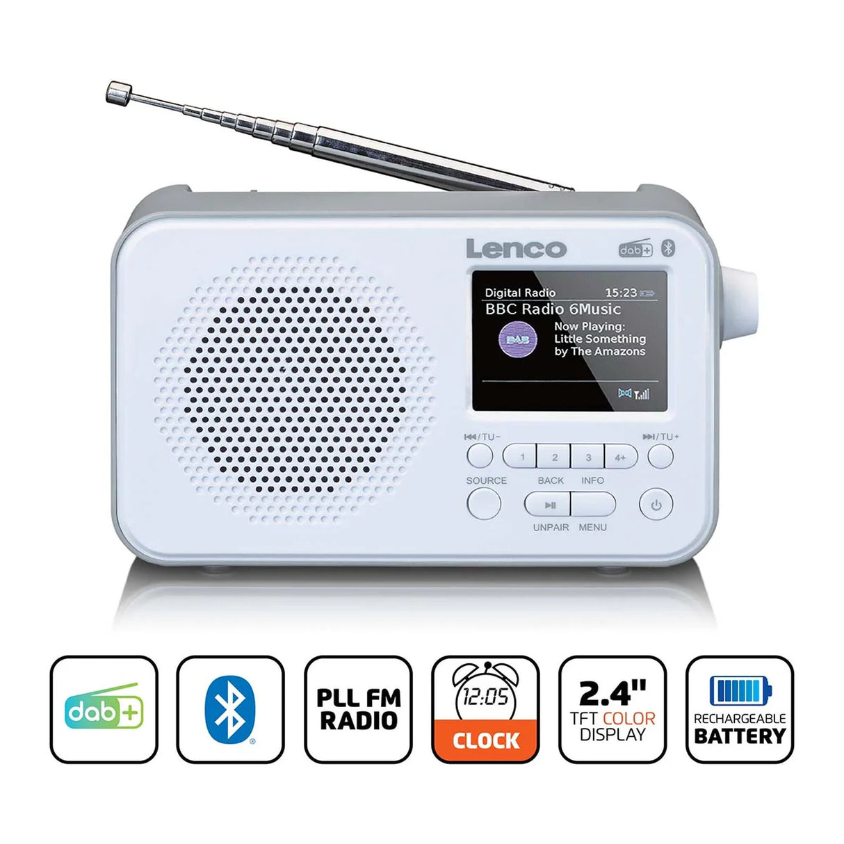 Lenco PDR-036WH - DAB+/FM-Radio mit Bluetooth®