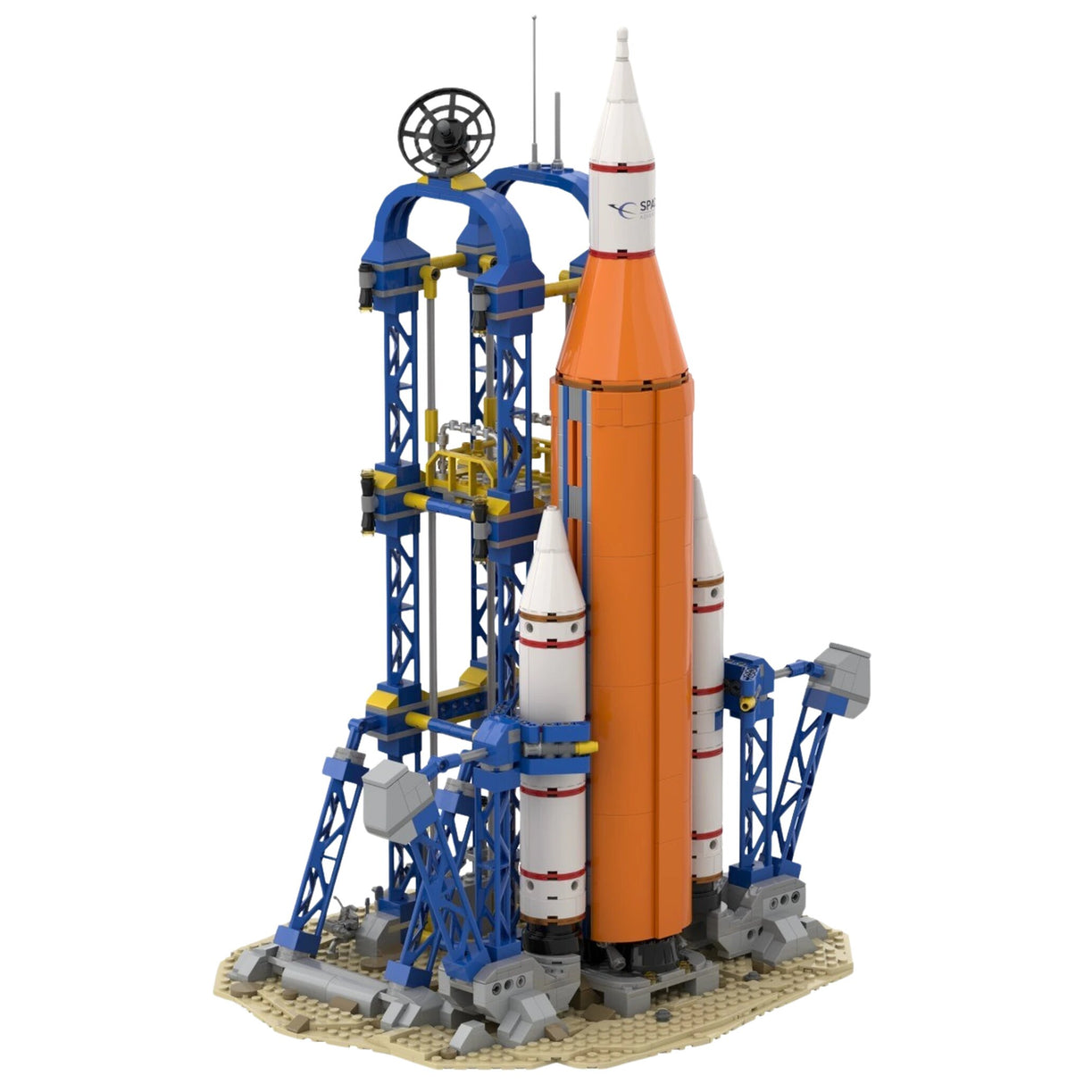 Rakete mit Satellit. BRIXIES Plus Klemmbaustein-Set