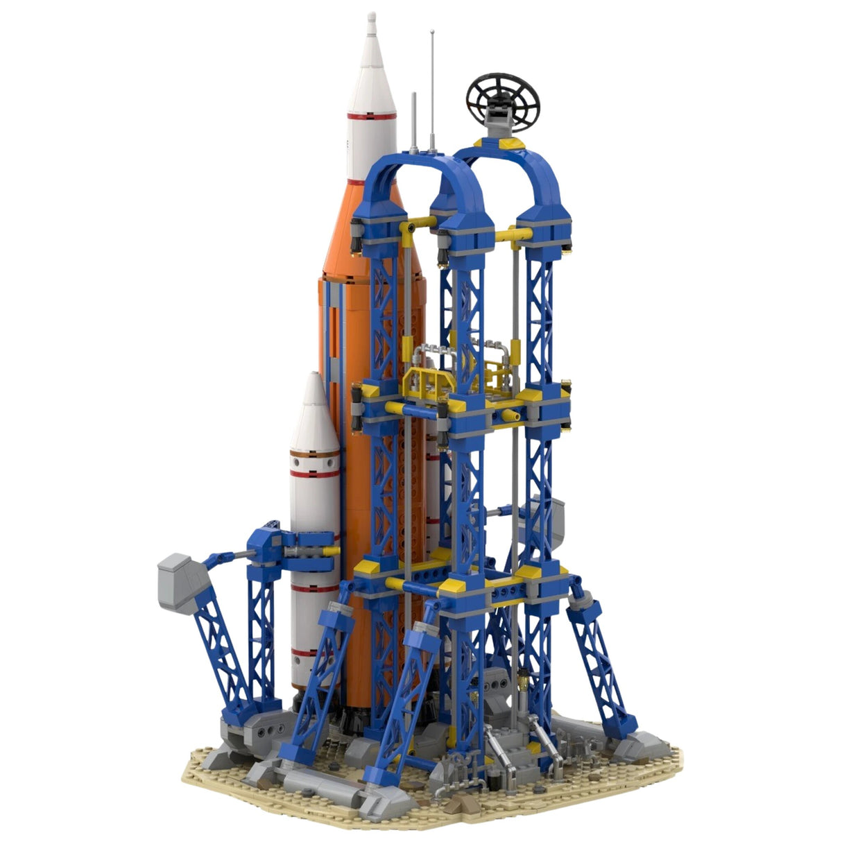 Rakete mit Satellit. BRIXIES Plus Klemmbaustein-Set