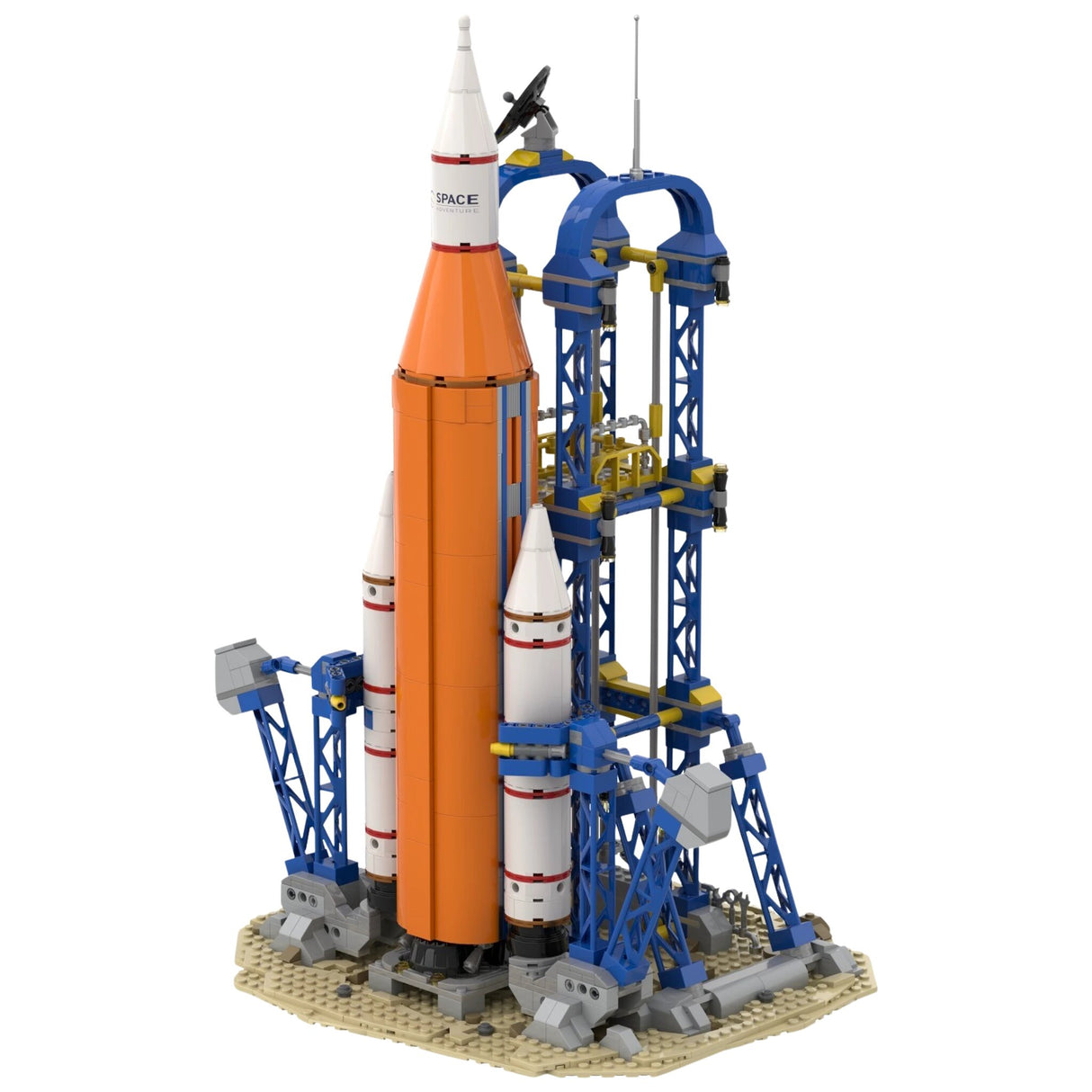 Rakete mit Satellit. BRIXIES Plus Klemmbaustein-Set
