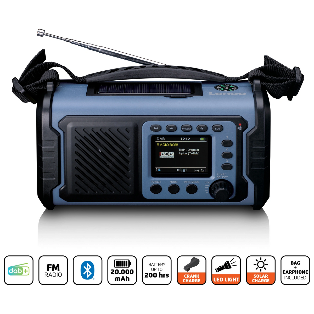 Lenco PDR-255BU Notfall und Outdoor DAB+ Radio