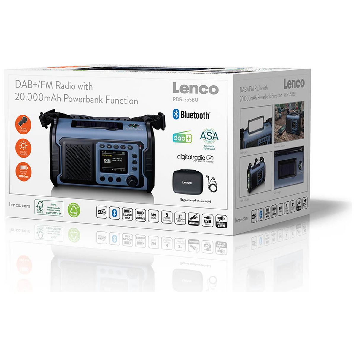 Lenco PDR-255BU Notfall und Outdoor DAB+ Radio