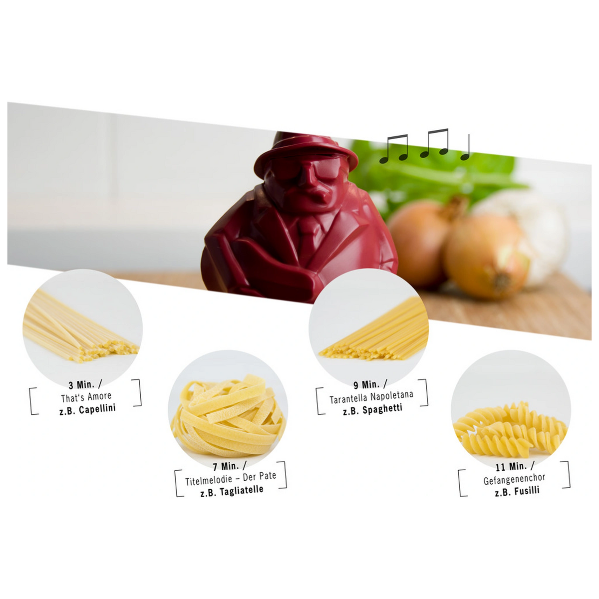 Al Dente - der Pasta-Timer und Nudel-Tenor.