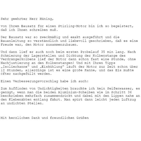 Bausatz Stirling-Motor