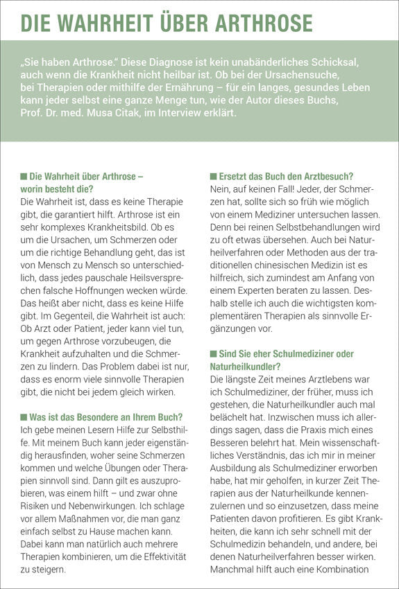 Prof. Dr. Musa Citak: Die Wahrheit über Arthrose