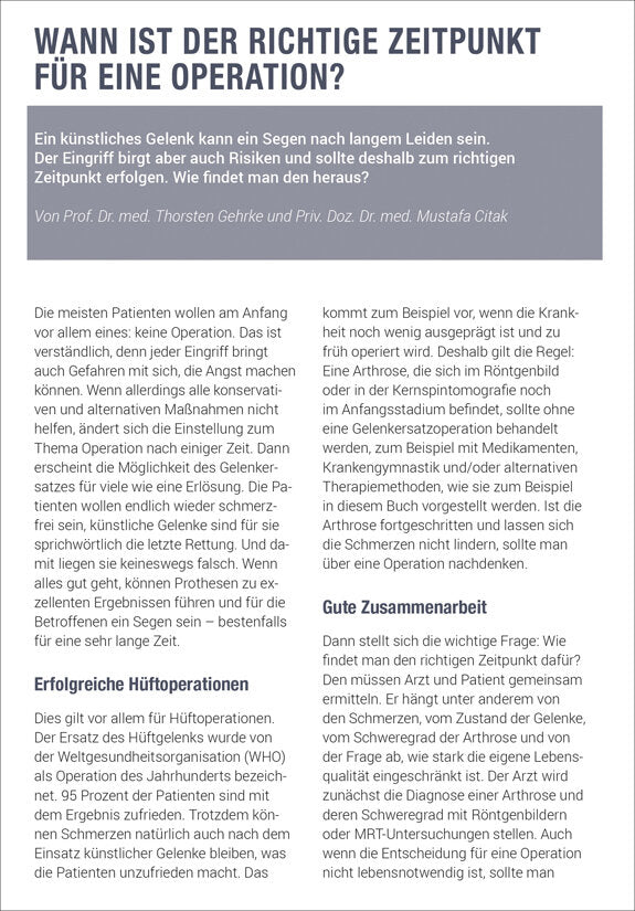 Prof. Dr. Musa Citak: Die Wahrheit über Arthrose
