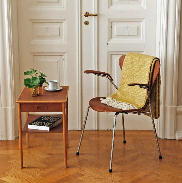 Klippan Chevron Luxus-Wolldecke (Gelb)