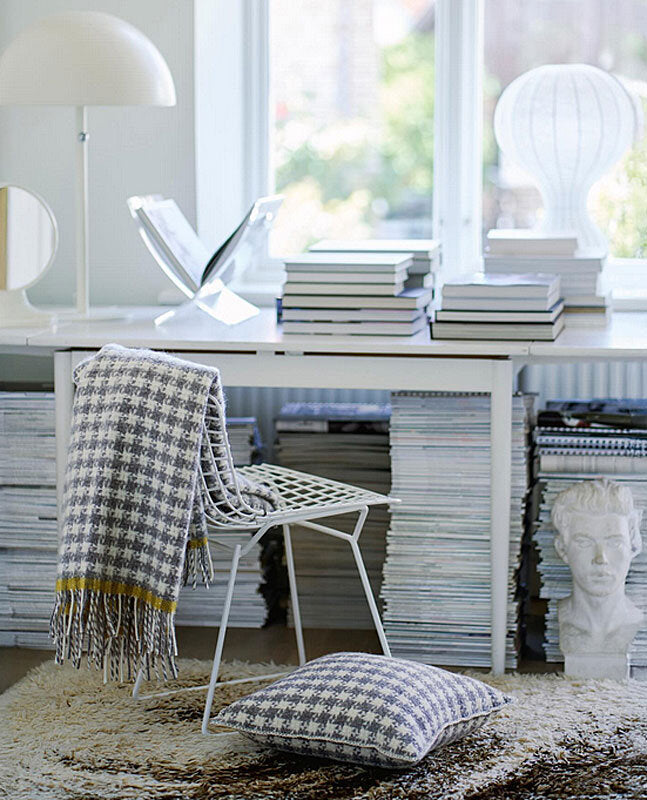 Klippan Kissenbezug Dogtooth  Grau-Weiß