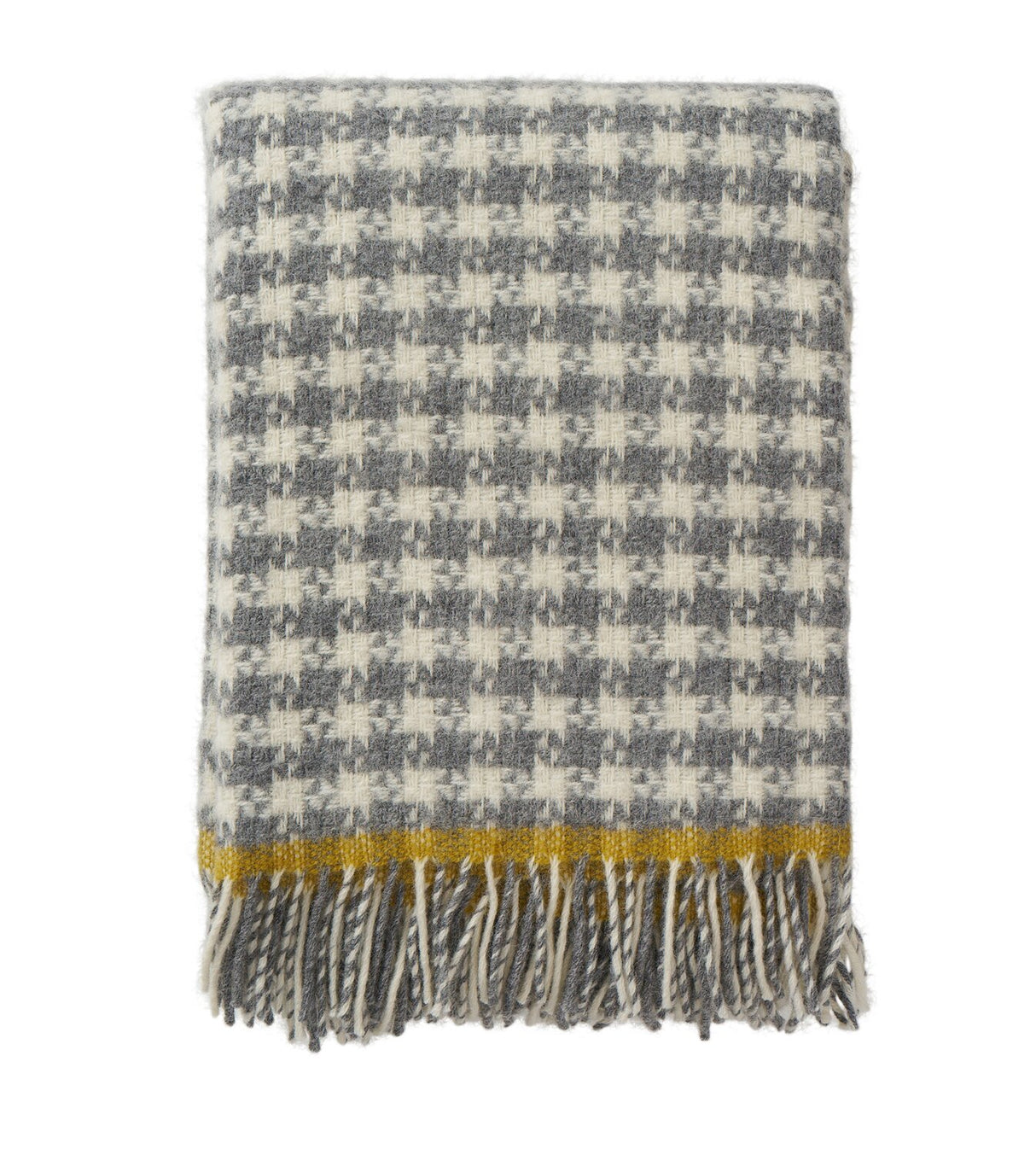 Klippan Dogtooth Wolldecke Weiß-Grau