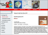 Screenshot einer Webseite mit Kategorie "Spiel des Jahres 2013", Empfehlungsliste "Mixtour", Beschreibung eines Spiels