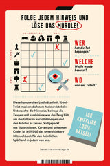 Anleitung für ein Logikrätsel mit Krimi-Twist, mit Symbolen, Texten und einem Titel "MURDLE" in roter Umrandung.