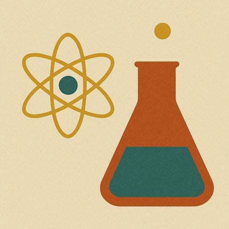 Eine Illustration eines Flasks mit einem Atom.