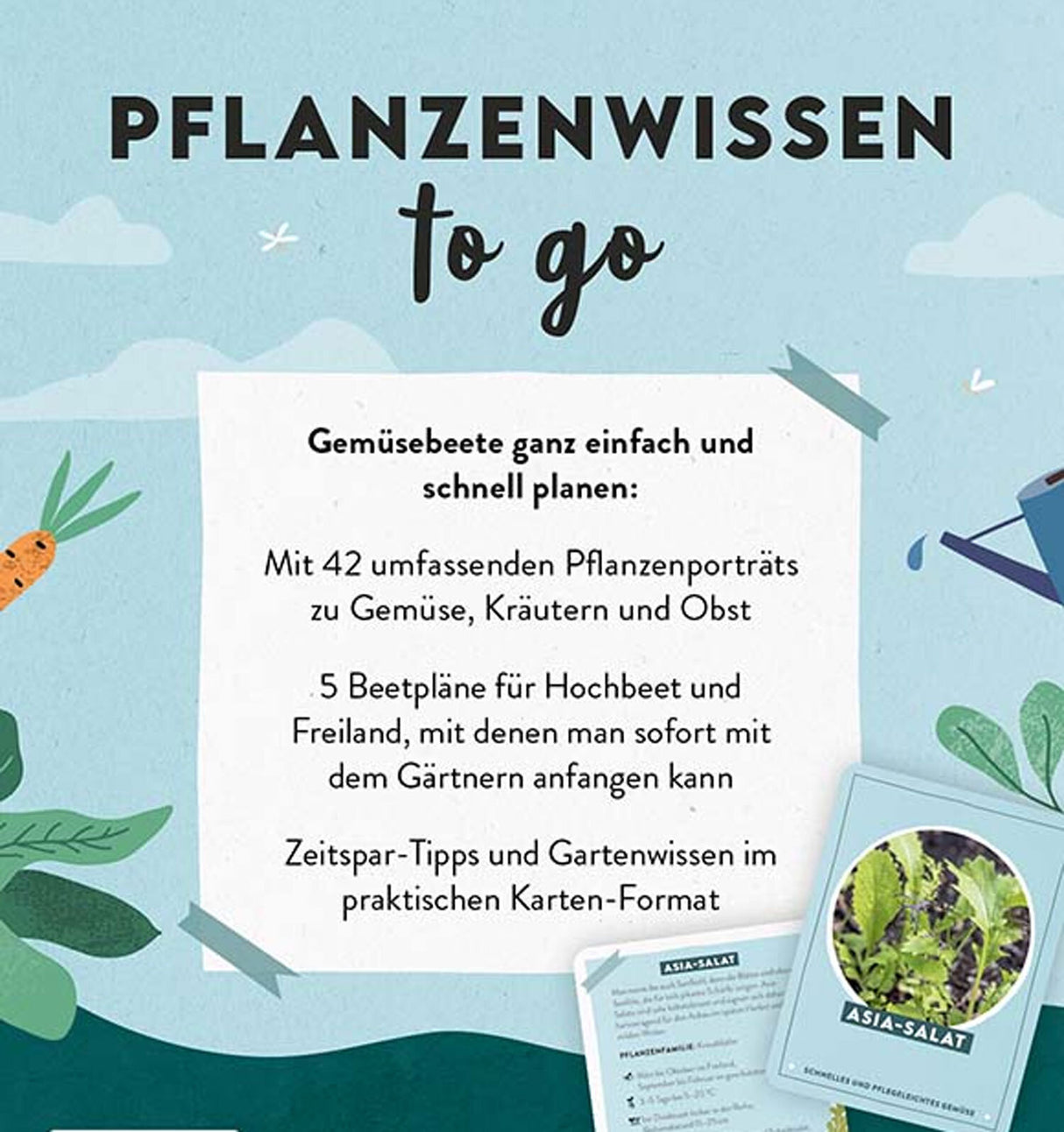 Kartenset:  Einfach und schnell zum Gemüsegarten.