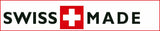 "SWISS MADE-Logo mit rotem Kreuz in der Mitte, schwarzer Text auf weißem Hintergrund."